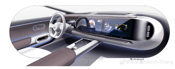 Get on the car with dual large screens! Smart Elf #5 interior trailer exposure: created in a sci-fi style