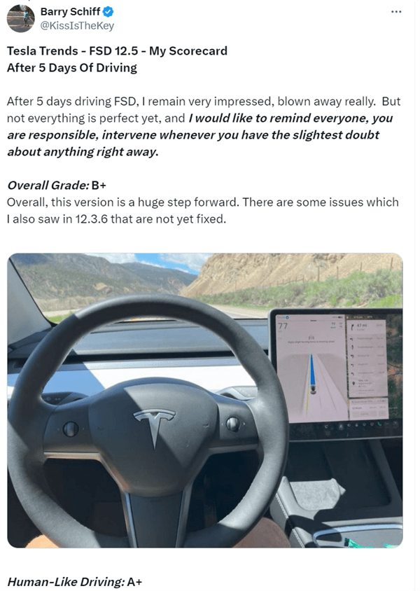 Blogger measured Tesla FSD: The cornering speed change is stable and can be compared with old human drivers