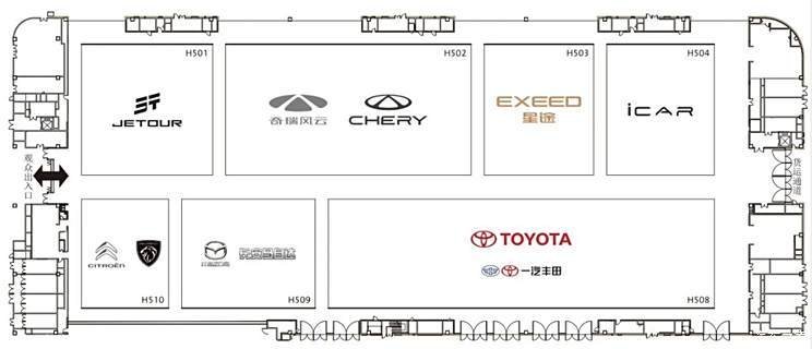 The exhibition hall map of the Chengdu Auto Show, which officially opens on August 30, is announced